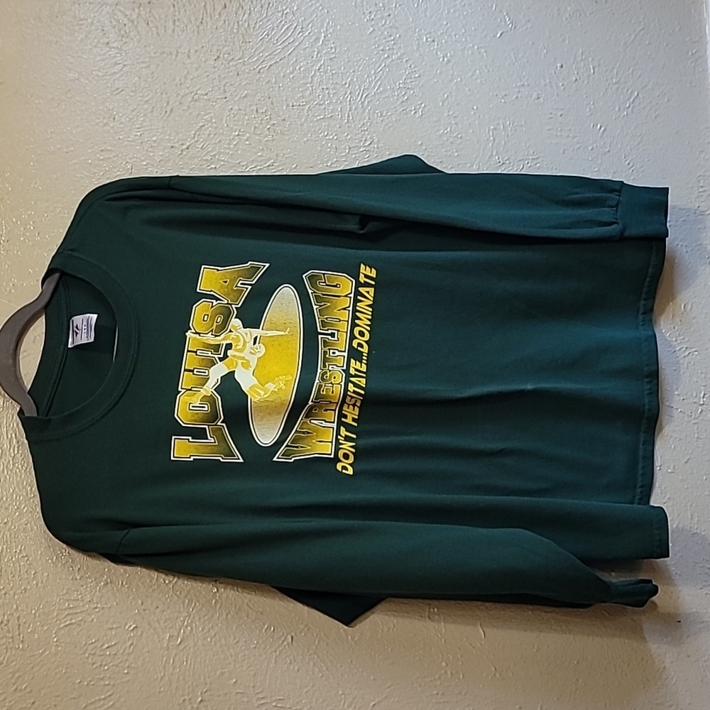 JERZEES Long Sleeve T-Shirt Heavy Weight Blend Size L Green